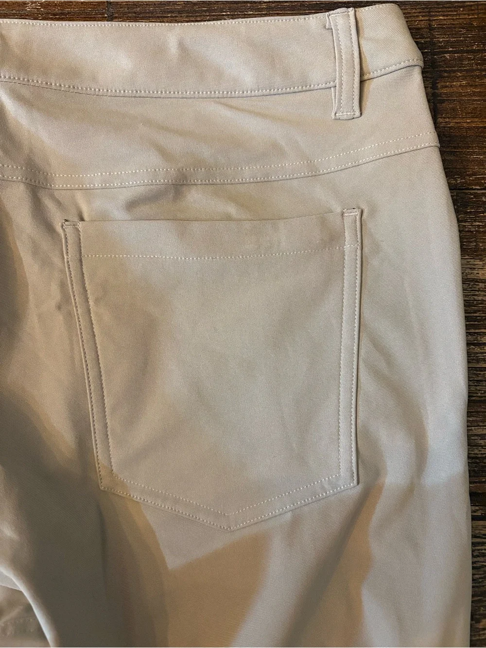 Lululemon ABC Classic-Fit Pant Men 36 Khaki New Warpstreme Reflective Cuffs
